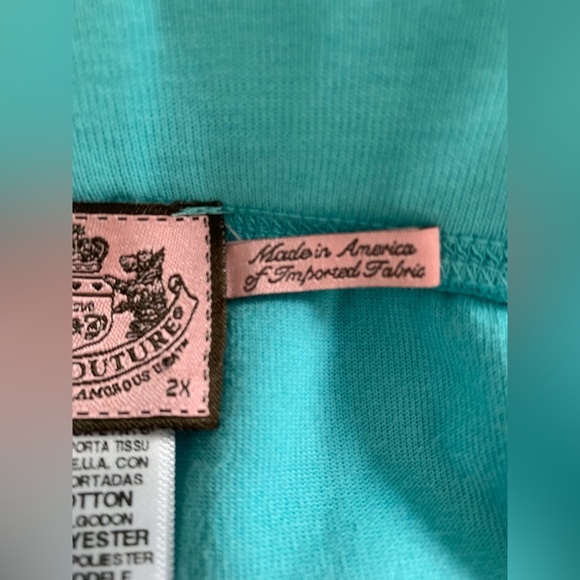 Juicy Couture Velour Pants Teal Blue 2X - Picture 6 of 6